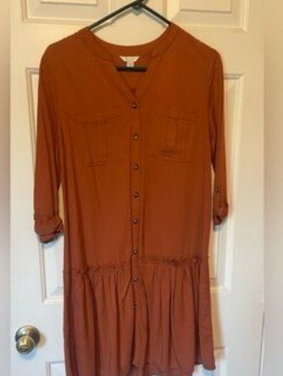 C Est. 1946 Dresses & Skirts - Cato Womens Rust Button-Front Shirt Dress